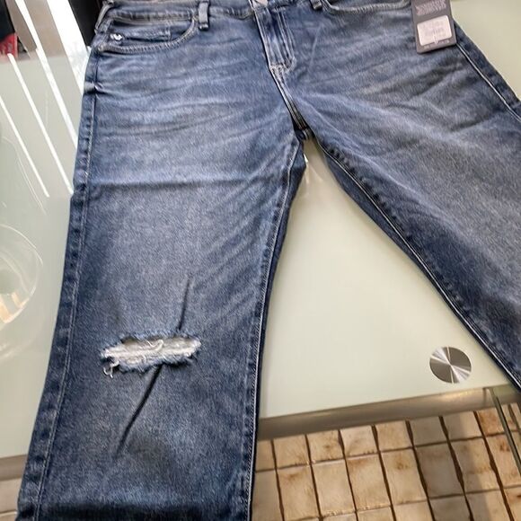True Religion NWT jeans 34 GINO relaxed slim dark blue wash faded distressed - Picture 13 of 16